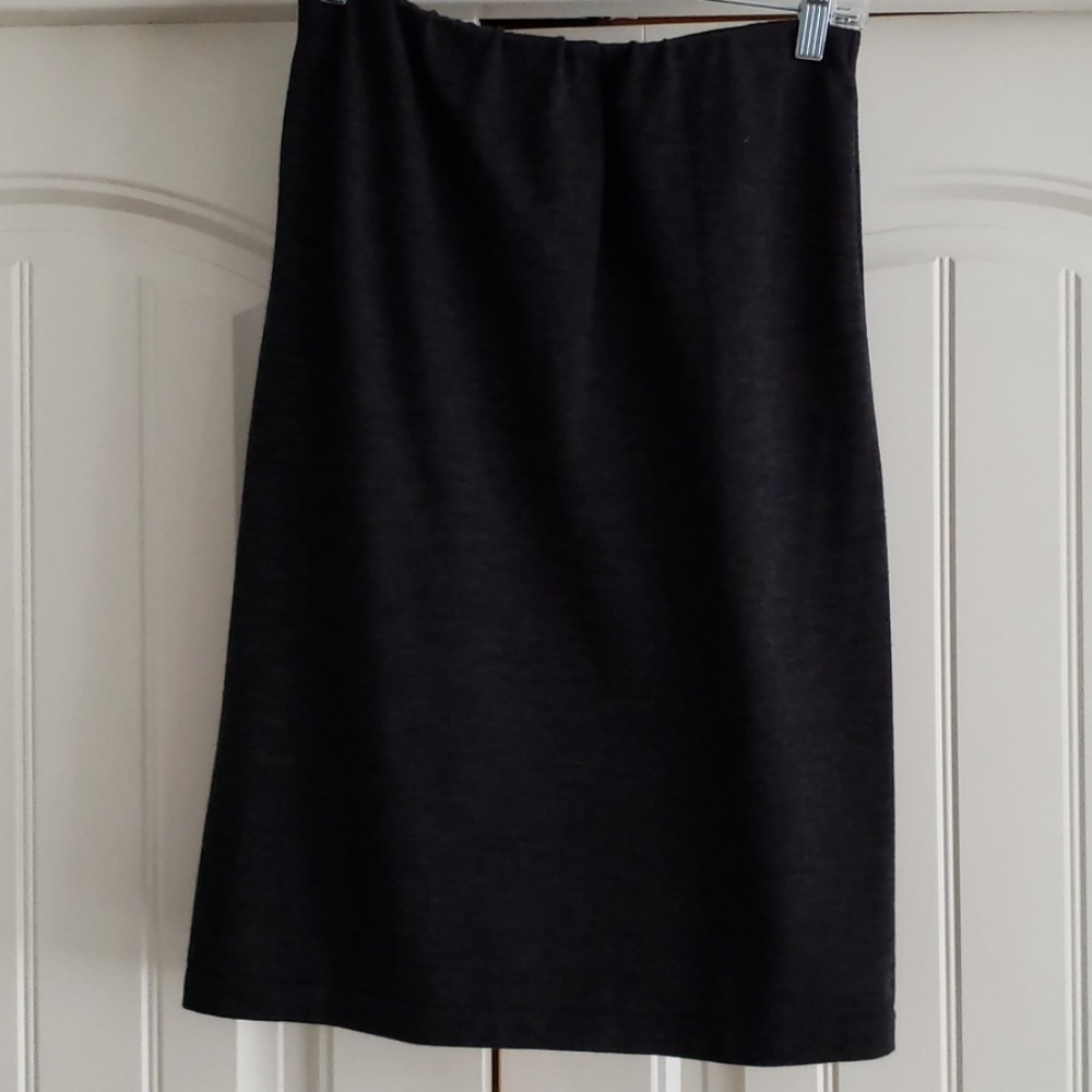 Wolford Charcoal Gray Stretch Merino Wool Skirt